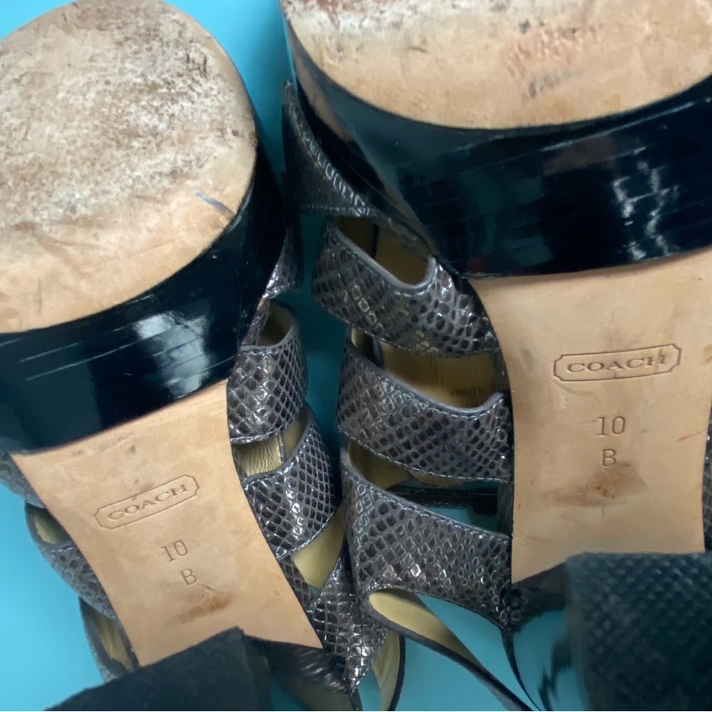 Coach Gray and Silver Sandals with Sleek Design - Picture 9 of 11